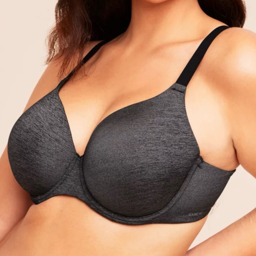 Women’s Adore Me Abellinna Contour Plus Dark Gray/Black Bra Size 40C